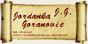 Jordanka Goranović vizit kartica